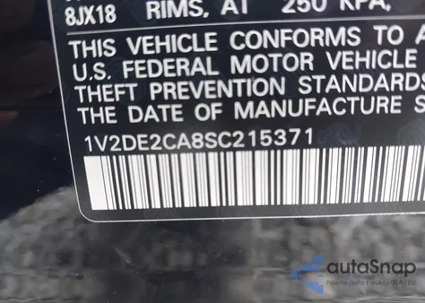 2025 Volkswagen Atlas Cross Sport 2.0T Se из США, поврежденный, VIN 1V2DE2CA8SC215371